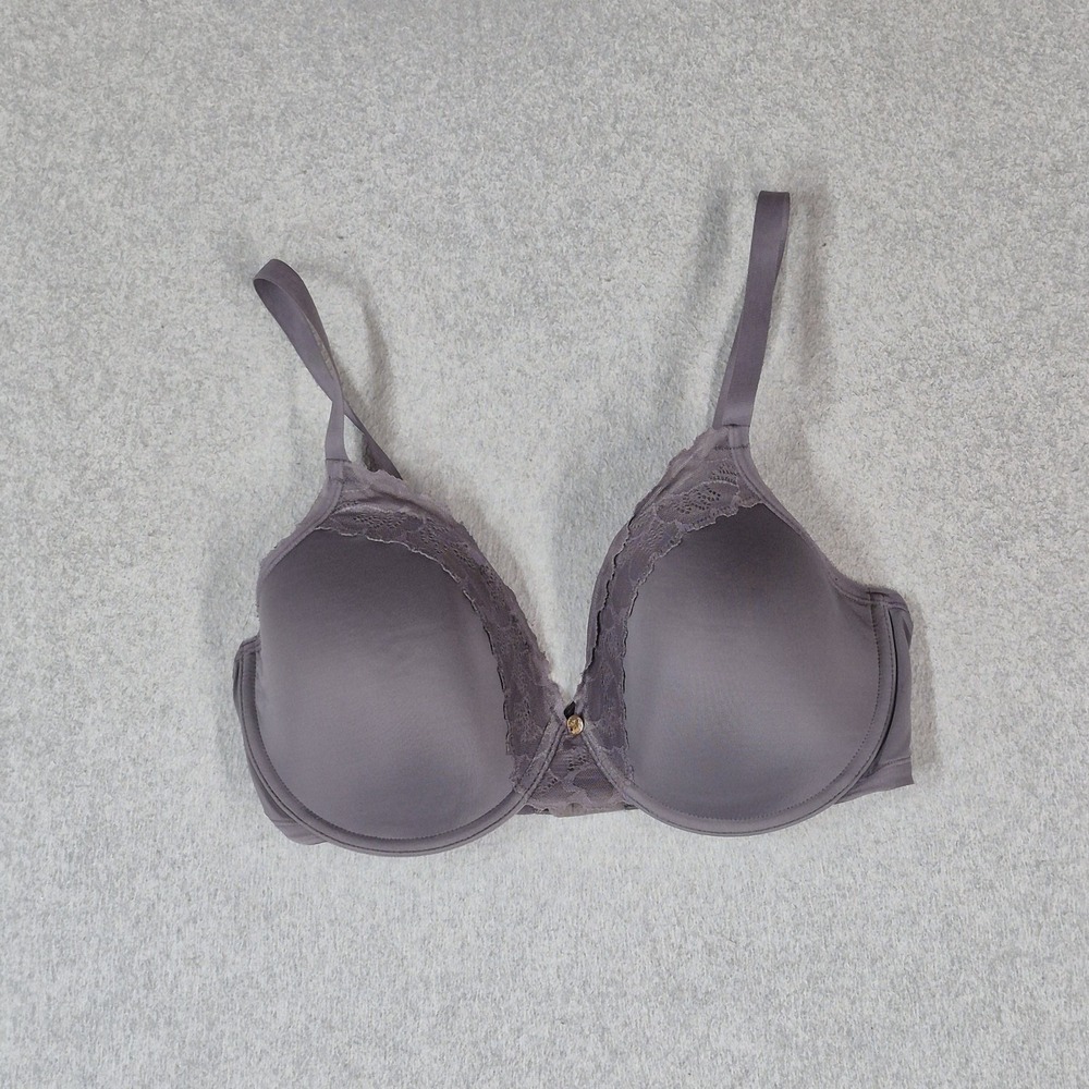 Natori Women Bra 36D Gray Adjustable Strap T-Shirt Underwired Lace
